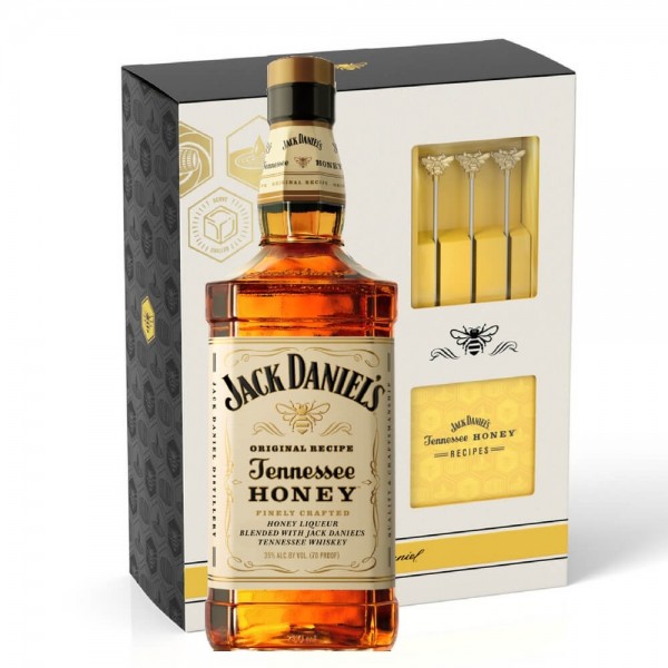 Jack Daniel's Glasses Tennesse Honey Mason Jar In Gift Box Christmas Pair Of 2 